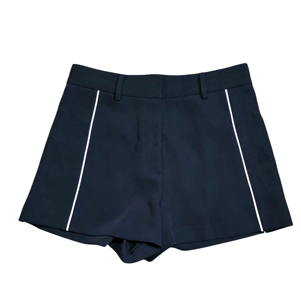 Victoria's Secret tailored black dress shorts white piping stripes Size 6